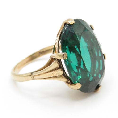 9 - 9ct Gold and Synthetic Spinel Ring Birmingham 1964 (8.3g Size O