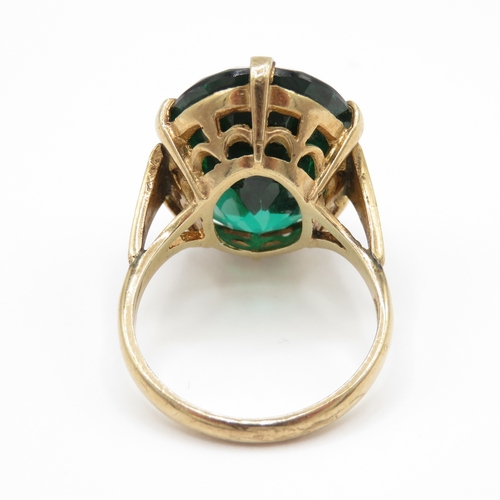 9 - 9ct Gold and Synthetic Spinel Ring Birmingham 1964 (8.3g Size O