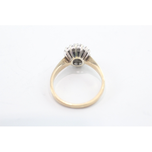 26 - 9ct gold sapphire diamond cluster ring (3.6g) Size O