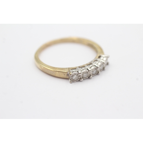 34 - 9ct gold diamond half eternity ring (3g) Size T