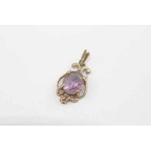 48 - 9ct gold amethyst pendant (1.9g)