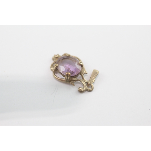 48 - 9ct gold amethyst pendant (1.9g)