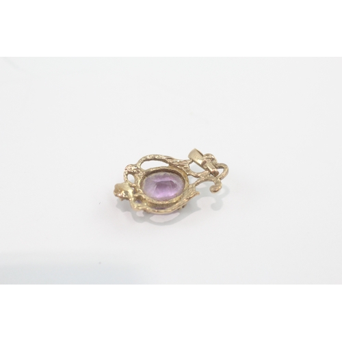 48 - 9ct gold amethyst pendant (1.9g)