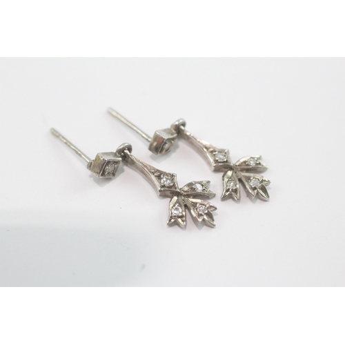 60 - 9ct gold diamond earrings (1.7g)