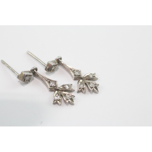 60 - 9ct gold diamond earrings (1.7g)