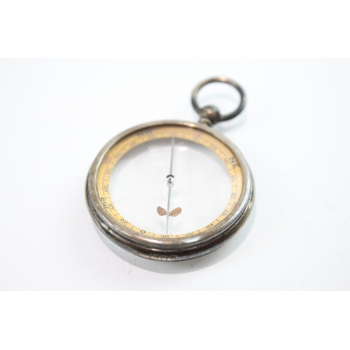 Victorian .925 Sterling Silver Cased Compass In Original Case 27g