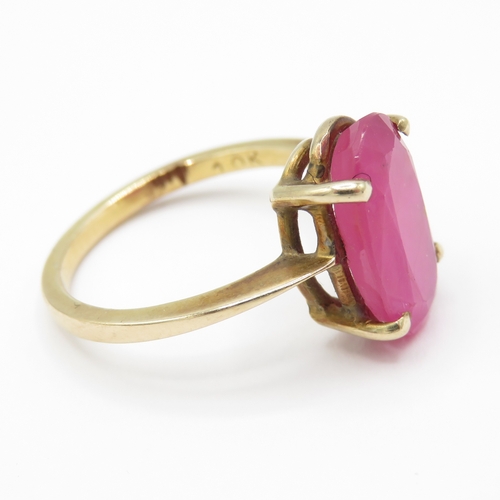 1 - 10ct Gold Natural Ruby Ring (3g) Size N