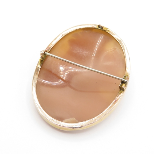 10 - 9ct Gold Large Cameo Brooch (14g)