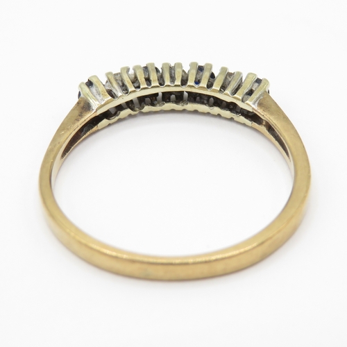 12 - 9ct Gold Birmingham 1981 Diamond and Sapphire Half Eternity Ring (2g) Size P