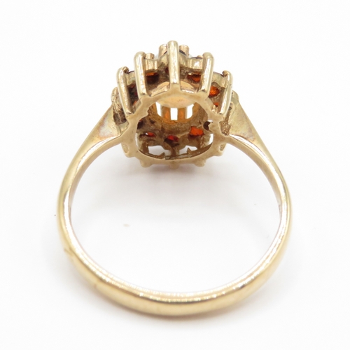 15 - 9ct Gold Opal and Garnet Ring London Hallmark (2.6g)  Size L 1/2