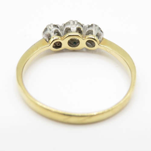 3 - 18ct Gold and Platinum Art Deco Diamond Trilogy Ring (2.5g) Size M