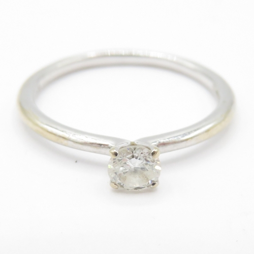 54 - 18ct white gold diamond solitaire ring (1.6g) Size L