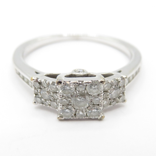 56 - 9ct gold diamond ring (2.5g) Size M