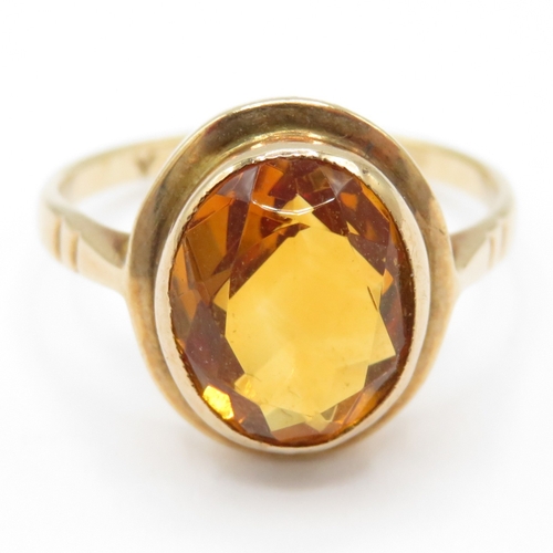 9 - 9ct Gold Cognac Citrine Ring 1923 (3g) Size K