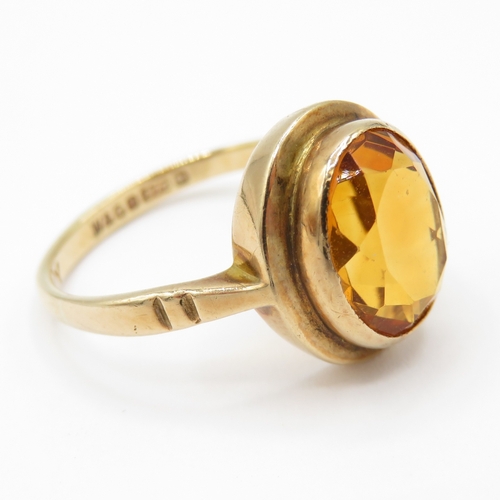9 - 9ct Gold Cognac Citrine Ring 1923 (3g) Size K