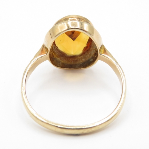 9 - 9ct Gold Cognac Citrine Ring 1923 (3g) Size K