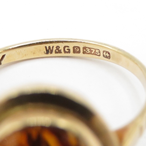 9 - 9ct Gold Cognac Citrine Ring 1923 (3g) Size K