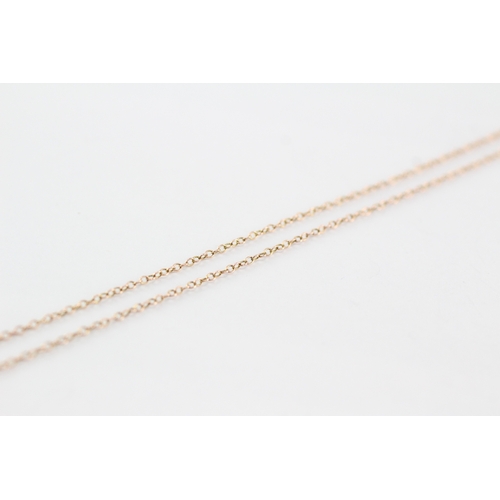 33 - 9ct gold aquamarine lavalliere necklace as found with metal clasp (2.9g)