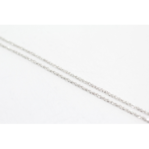 36 - 9ct white gold letter s diamond pendant necklace (1.7g)