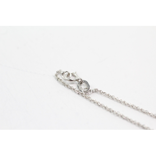 36 - 9ct white gold letter s diamond pendant necklace (1.7g)