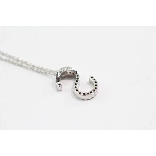 36 - 9ct white gold letter s diamond pendant necklace (1.7g)