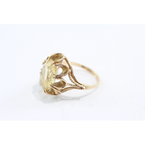 57 - 9ct gold citrine cocktail ring (4.5g) Size N
