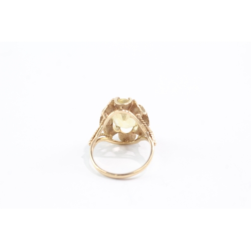 57 - 9ct gold citrine cocktail ring (4.5g) Size N