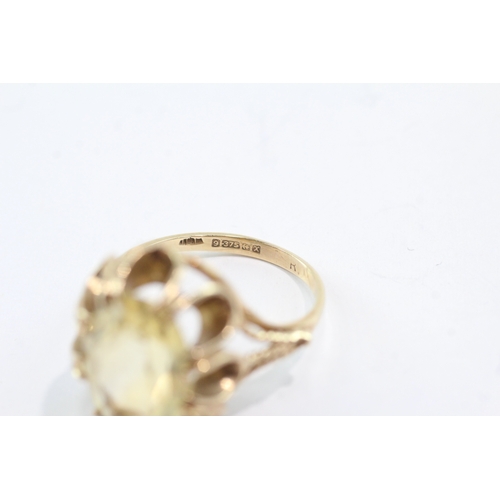 57 - 9ct gold citrine cocktail ring (4.5g) Size N