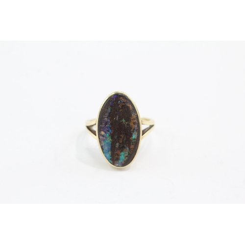 1 - 14ct gold boulder opal cocktail ring (6.3g) Size N