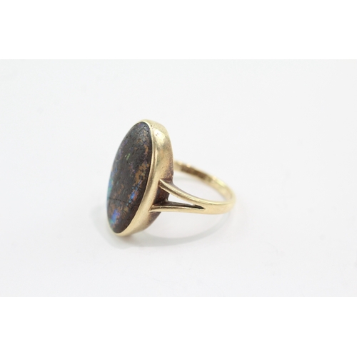 1 - 14ct gold boulder opal cocktail ring (6.3g) Size N