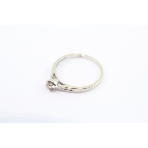 23 - 9ct white gold diamond solitaire ring (1.1g) Size L