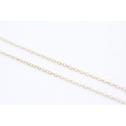 44 - 9ct gold art nouveau style blue paste drop necklace (2.2g)