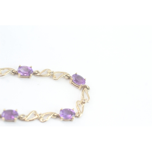 48 - 9ct gold amethyst bracelet (5.1g)
