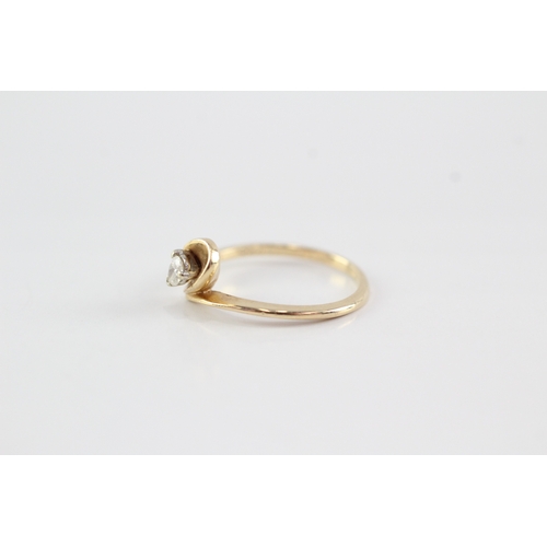 57 - 14ct gold diamond solitaire dress ring (2g) Size K 1/2