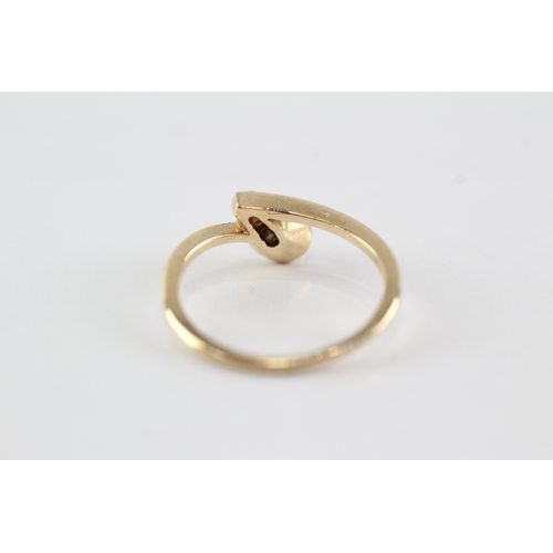 57 - 14ct gold diamond solitaire dress ring (2g) Size K 1/2