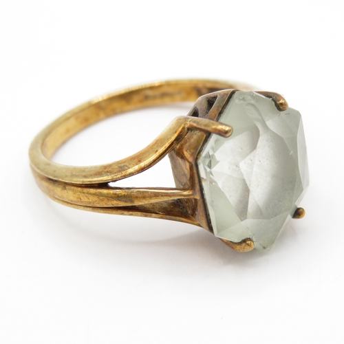 14 - 9ct Gold Aquamarine Dress Ring (4.5g) Size N 1/2