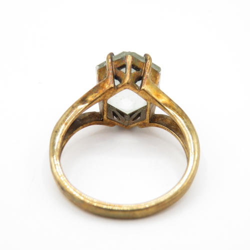 14 - 9ct Gold Aquamarine Dress Ring (4.5g) Size N 1/2