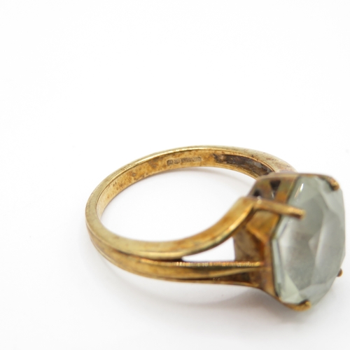 14 - 9ct Gold Aquamarine Dress Ring (4.5g) Size N 1/2