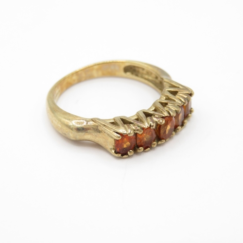 24 - 9ct Gold Citrine Five Stone Ring (3.4g) Size N
