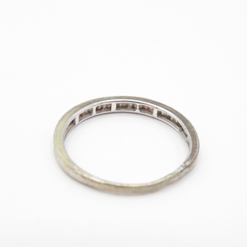 35 - 9ct White Gold Diamond Half Eternity Ring (1.2g) Size P