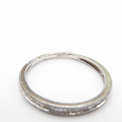 35 - 9ct White Gold Diamond Half Eternity Ring (1.2g) Size P