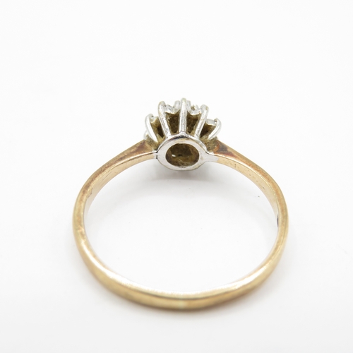 47 - 9ct Gold Sapphire and Diamond Halo Ring (1.5g) Size K
