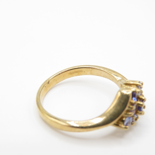 12 - 9ct Gold Tanzanite and Iolite Cluster Ring (2.9g) Size N 1/2