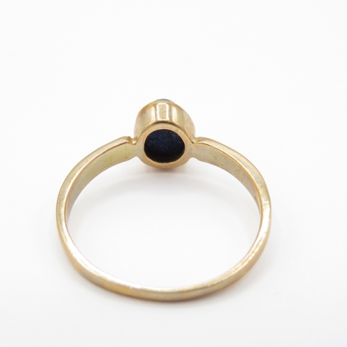 13 - 9ct Gold Lapiz Lazuli Solitaire Ring (1.5g) Size L 1/2