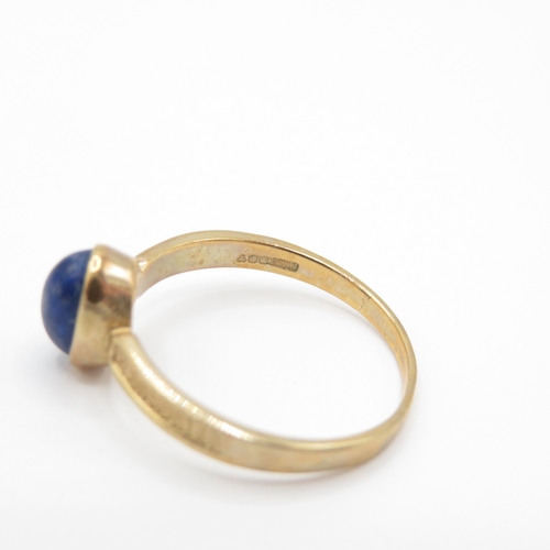 13 - 9ct Gold Lapiz Lazuli Solitaire Ring (1.5g) Size L 1/2