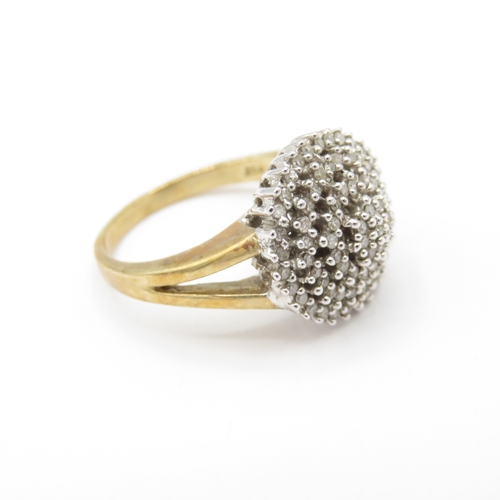 16 - 9ct Gold Diamond Cocktail Ring (5.3g) Size N 1/2