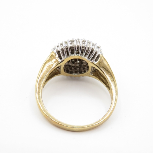 16 - 9ct Gold Diamond Cocktail Ring (5.3g) Size N 1/2