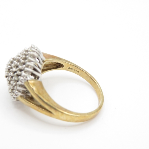 16 - 9ct Gold Diamond Cocktail Ring (5.3g) Size N 1/2