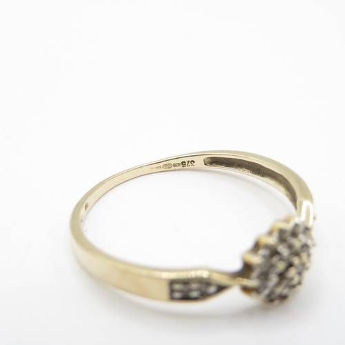 22 - 9ct Gold Diamond Cluster Ring (1.4g) Size P
