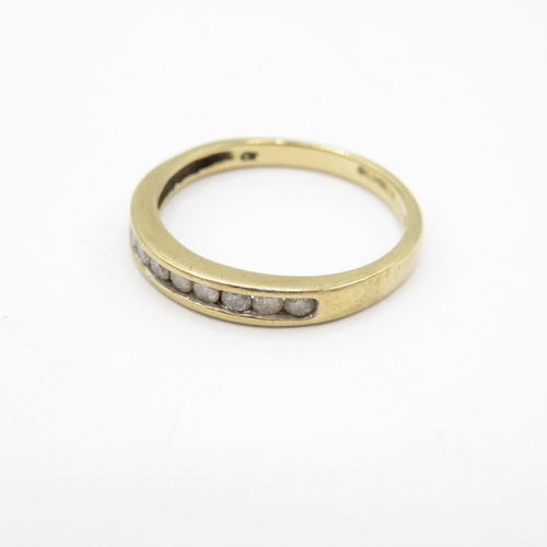 28 - 9ct Gold Moissanite Channel Set Ring (1.8g) Size M 1/2